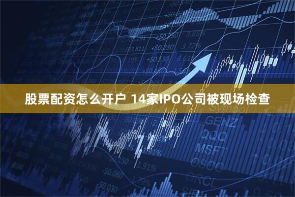 股票配资怎么开户 14家IPO公司被现场检查